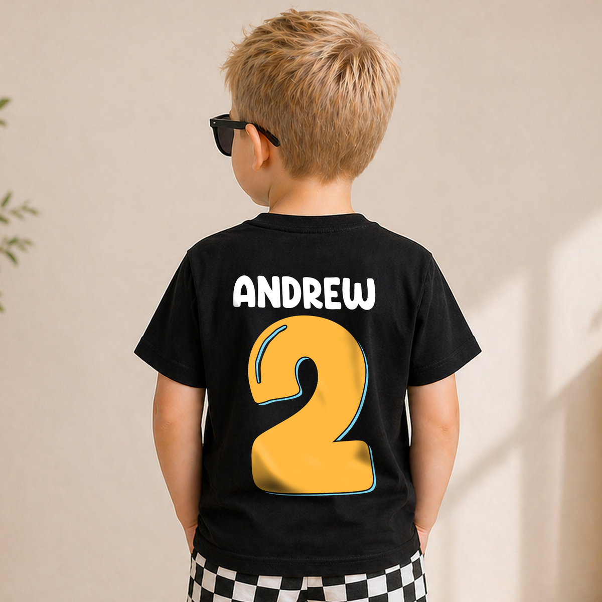 Toddler Personalized Monster Truck Birthday Boy Shirt 2 — product view 6