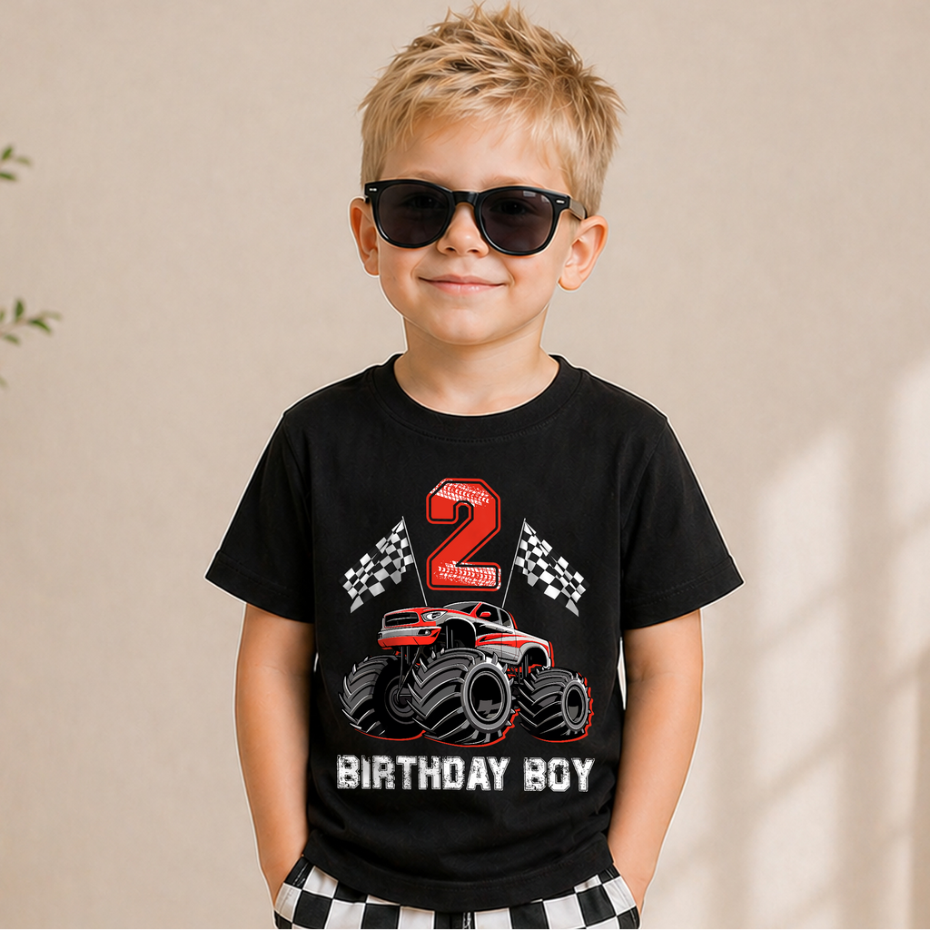 Toddler Personalized Race Car 2nd Birthday Shirt Boy — product view 5