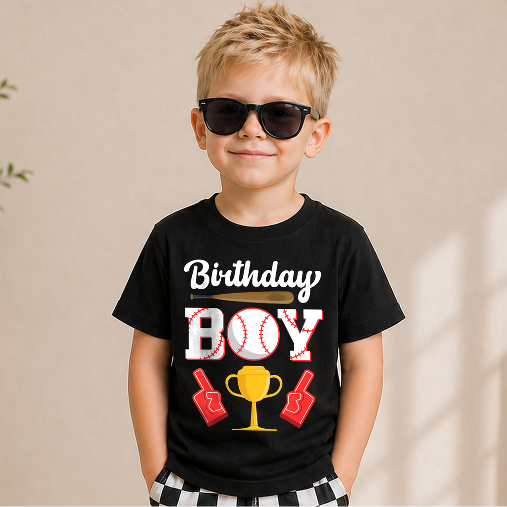 Custom Little Slugger Birthday Shirt for Boys, Baseball 2nd — product view 6