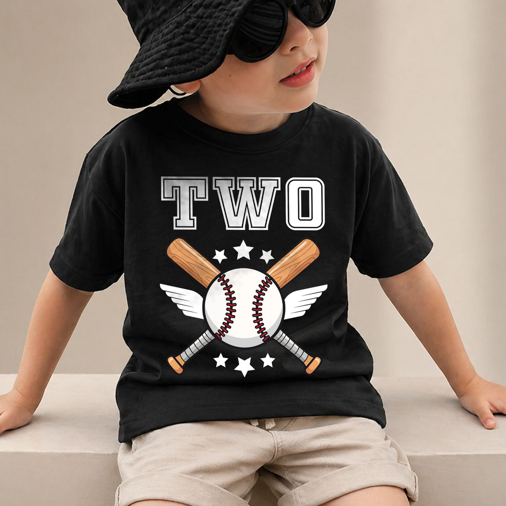 Toddler Personalized Little Slugger Birthday Shirt, Baseball 2nd — product view 2