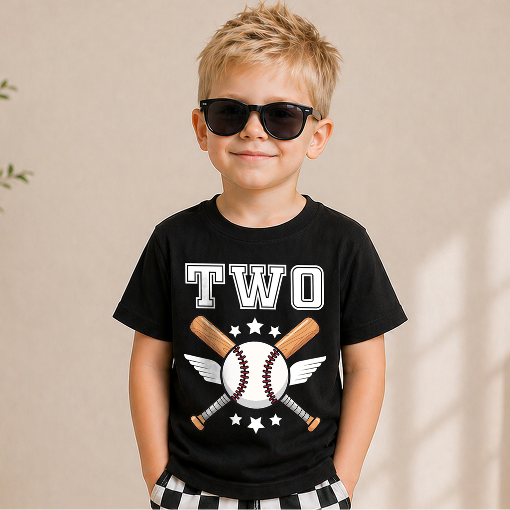 Toddler Personalized Little Slugger Birthday Shirt, Baseball 2nd — product view 6