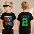 Boys Personalized Football Player Birthday Shirt, 2nd Birthday Outfit — product view 1
