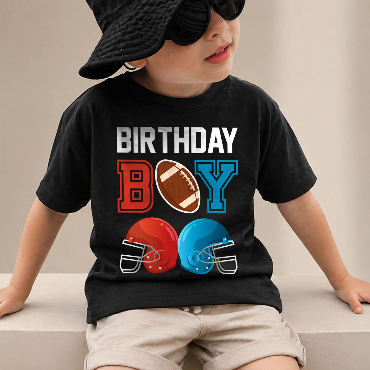 Boys Personalized Football Player Birthday Shirt, 2nd Birthday Outfit — product view 2