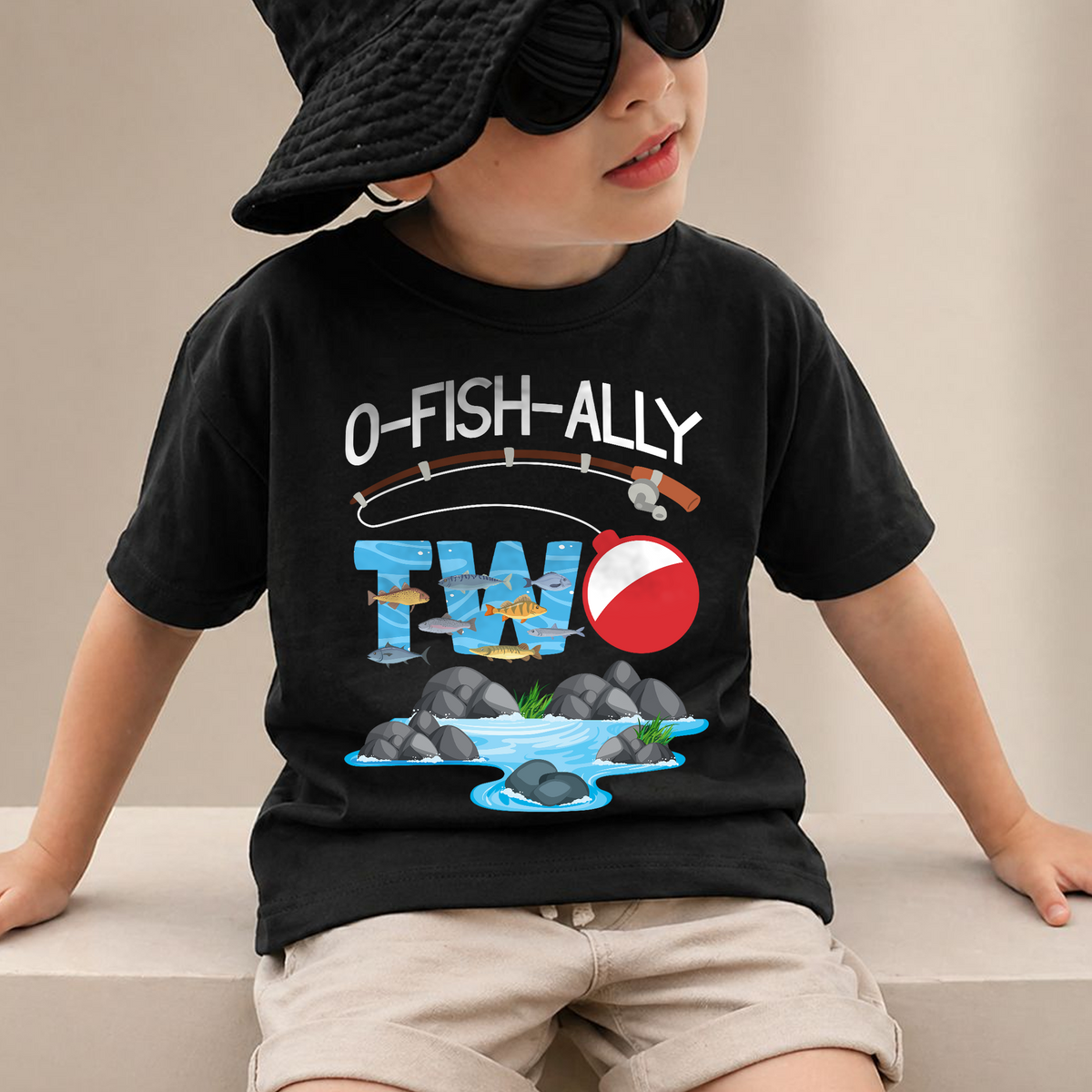 Custom O-Fish-Ally Two Birthday Shirt for Boys, Fishing 2nd — product view 2
