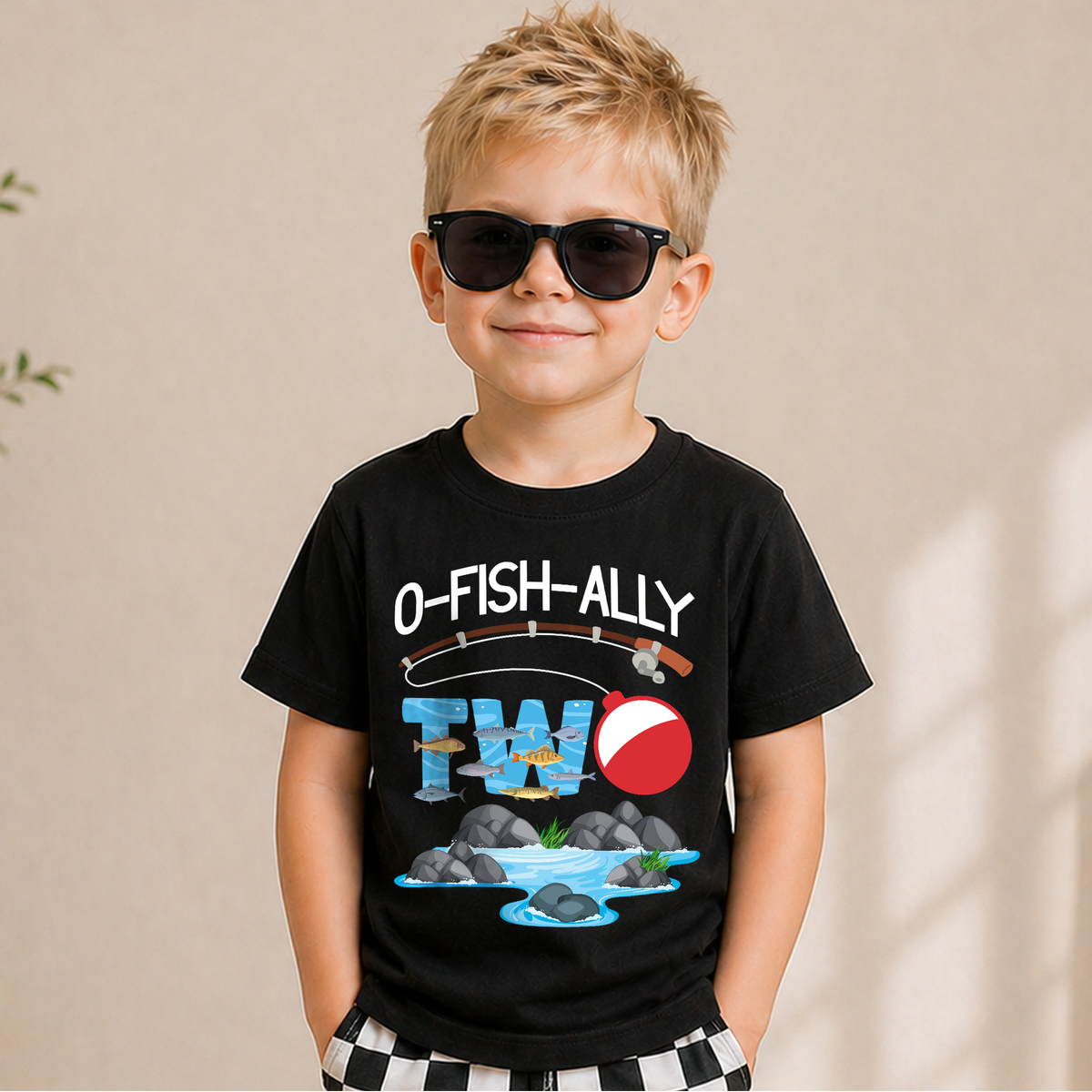 Custom O-Fish-Ally Two Birthday Shirt for Boys, Fishing 2nd — product view 6