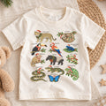 Rainforest Animals Christmas Shirt, Tropical Jungle Kids T-Shirt, Cute Sloth Jaguar Toucan Toddler Tee, Holiday Wildlife Graphic Top — product view 1