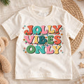 Retro Jolly Vibes Only Shirt, Colorful Christmas Lights Kids T-Shirt, Groovy Holiday Toddler Tee, Cheerful Xmas Graphic Top, Winter Gift — product view 1