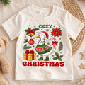 Cozy Christmas Goose Shirt, Cute Holiday Duck Kids T-Shirt, Poinsettia Bells Toddler Tee, Retro Sweater Goose Graphic Top, Winter Xmas Gift — product view 1