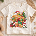 Cute Gingerbread Family Christmas Shirt, Holiday Cookies Tree Tee, Festive Winter Kids Top, Cute Gingerbread Family Outfit, Gift For Kids — product view 1