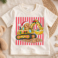 Cute Gingerbread Excavator Christmas Shirt, Construction Truck Holiday Kids Tee, Festive Winter Outfit, Christmas Gift for Little Builders — product view 1
