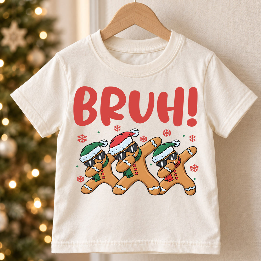Funny Dabbing Gingerbread Christmas Shirt, Holiday Cool Cookie Tee, Festive Kids Top, Funny Gingerbread Christmas Outfit, Gift For Kids — product view 5