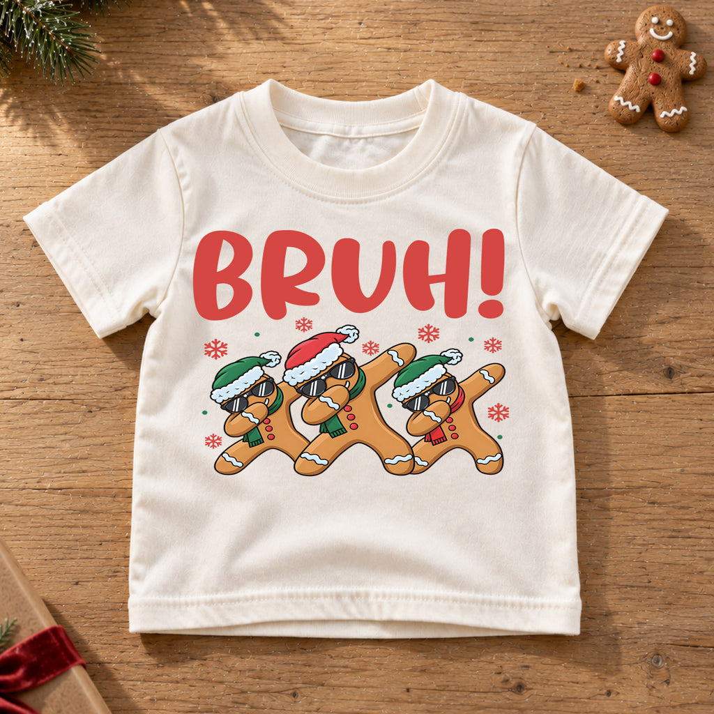 Funny Dabbing Gingerbread Christmas Shirt, Holiday Cool Cookie Tee, Festive Kids Top, Funny Gingerbread Christmas Outfit, Gift For Kids — product view 6