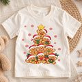 Cute Gingerbread Christmas Tree Shirt, Holiday Cookie Stack Tee, Festive Winter Kids Top, Cute Cookie Christmas Outfit, Gift For Kids — product view 1