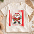 Cute Santa Claus Donuts 6th 7th Birthday Christmas Shirt, Holiday Kids Party Tee, Festive Top, Santa Donut Birthday Outfit, Gift For Kids — product view 1