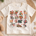 Cute Christmas Woodland Animals Shirt, Festive Forest Friends Kids Tee, Winter Holiday Top, Cute Woodland Christmas Outfit, Gift For Kids — product view 1