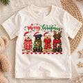 Merry Woofmas Shirt, Labrador Retriever Christmas Kids T-Shirt, Cute Dogs In Sweaters Toddler Tee, Holiday Dog Lover Graphic Top, Xmas Gift — product view 1