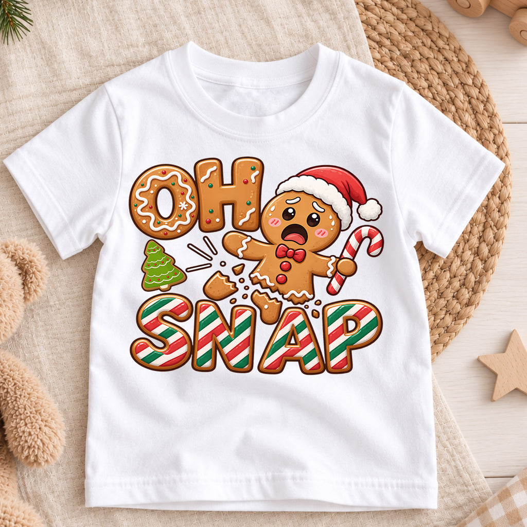 Oh Snap Funny Gingerbread Christmas Shirt, Broken Cookie Holiday Tee, Festive Winter Top, Funny Gingerbread Cookie Outfit, Gift For Kids — product view 3
