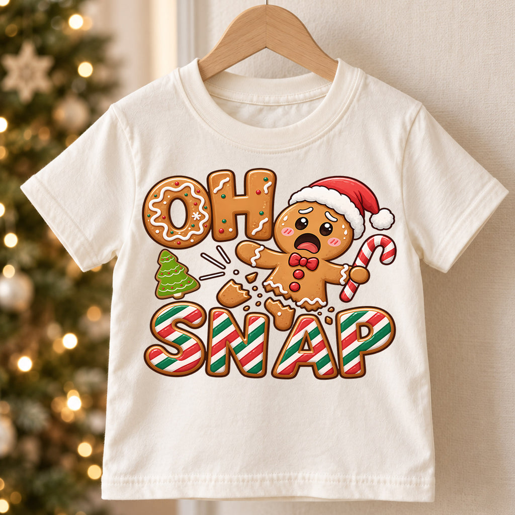 Oh Snap Funny Gingerbread Christmas Shirt, Broken Cookie Holiday Tee, Festive Winter Top, Funny Gingerbread Cookie Outfit, Gift For Kids — product view 5