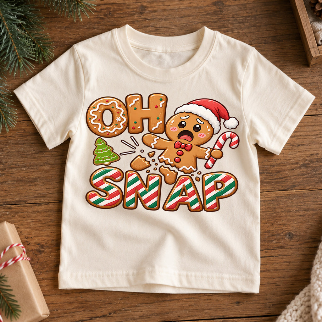 Oh Snap Funny Gingerbread Christmas Shirt, Broken Cookie Holiday Tee, Festive Winter Top, Funny Gingerbread Cookie Outfit, Gift For Kids — product view 7