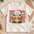 Santa Claus With Christmas Gifts Shirt, Festive Holiday Present Box Tee, Winter Kids Top, Cute Santa Christmas Outfit, Gift For Kids — product view 1