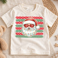Cool Santa Claus Heart Sunglasses Shirt, Retro Holiday Shades Tee, Festive Winter Kids Top, Cool Santa Christmas Outfit, Gift For Kids — product view 1
