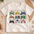 Cute Christmas Gaming Controllers Shirt, Fun Video Game Holiday Kids Tee, Festive Winter Graphic Top, Christmas Gift for Young Gamers — product view 1
