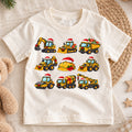 Cute Christmas Construction Trucks Shirt, Holiday Vehicle Kids Tee, Festive Winter Graphic Top, Christmas Gift for Little Builders — product view 1
