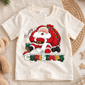 Sleepy Christmas Santa Claus Shirt, Tired Santa Holiday Kids Tee, Funny Festive Winter Holiday Outfit, Cute Christmas Gift for Kids — product view 1