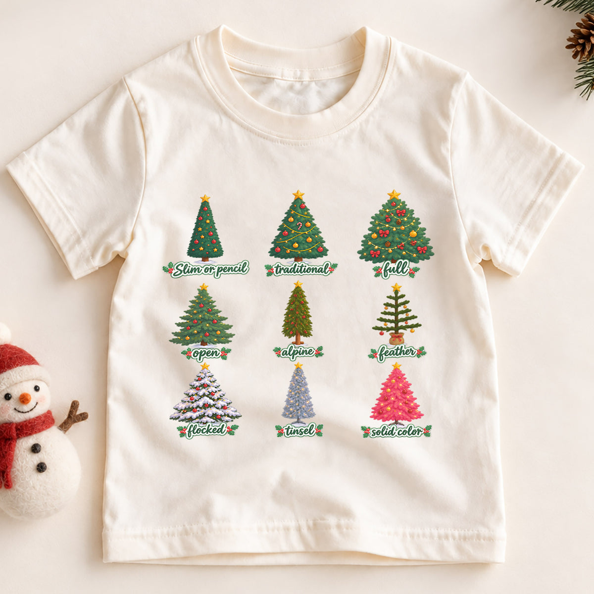 Christmas Tree Guide Shirt, Types Of Christmas Trees Tee, Cute Botanical Holiday Shirt, Vintage Christmas Tree Shirt, Xmas Gift Tee (135 ký tự) — product view 2