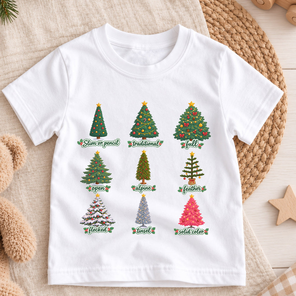 Christmas Tree Guide Shirt, Types Of Christmas Trees Tee, Cute Botanical Holiday Shirt, Vintage Christmas Tree Shirt, Xmas Gift Tee (135 ký tự) — product view 3