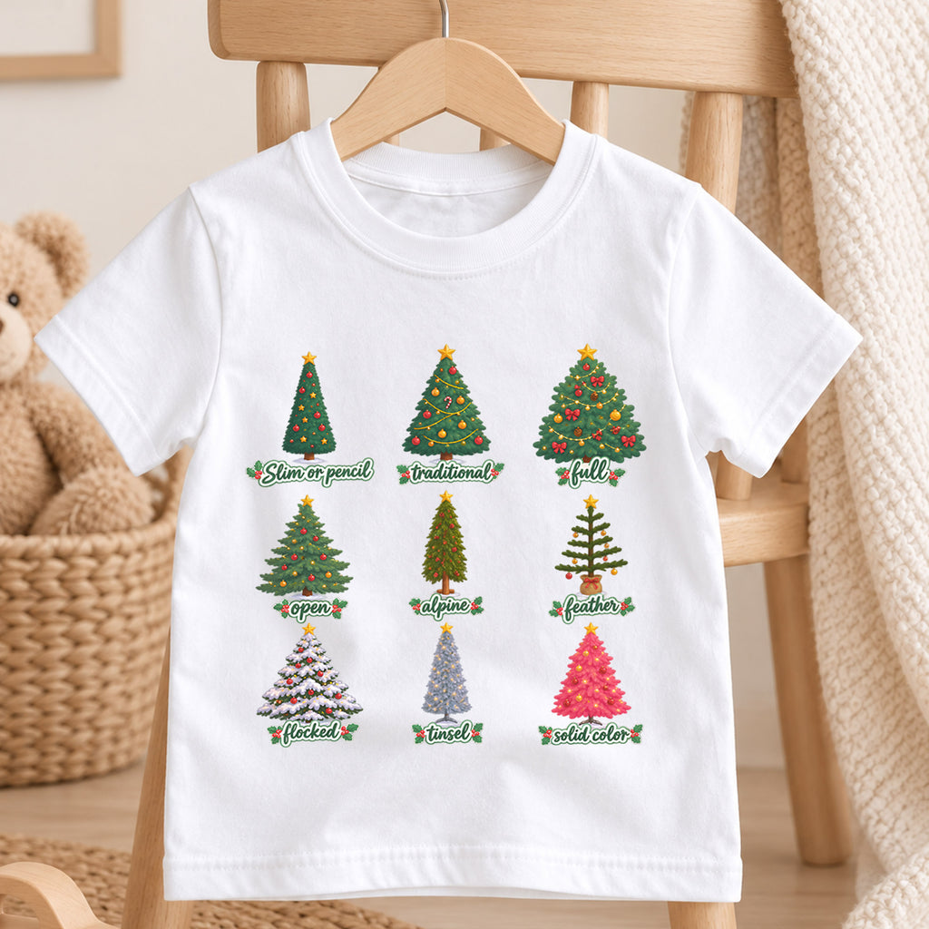 Christmas Tree Guide Shirt, Types Of Christmas Trees Tee, Cute Botanical Holiday Shirt, Vintage Christmas Tree Shirt, Xmas Gift Tee (135 ký tự) — product view 4