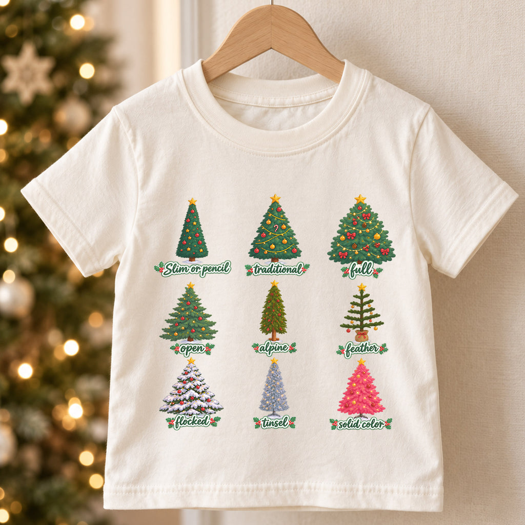 Christmas Tree Guide Shirt, Types Of Christmas Trees Tee, Cute Botanical Holiday Shirt, Vintage Christmas Tree Shirt, Xmas Gift Tee (135 ký tự) — product view 5