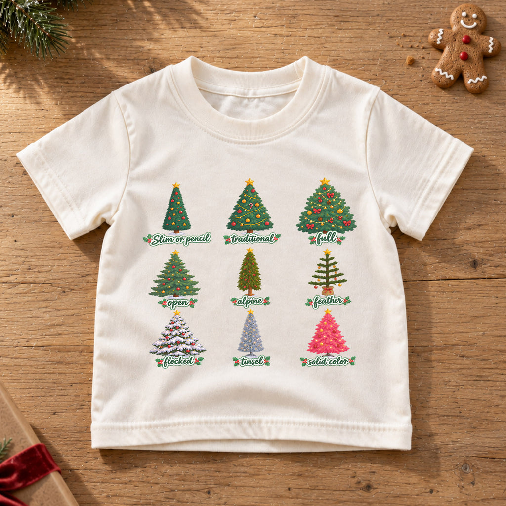 Christmas Tree Guide Shirt, Types Of Christmas Trees Tee, Cute Botanical Holiday Shirt, Vintage Christmas Tree Shirt, Xmas Gift Tee (135 ký tự) — product view 6