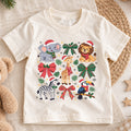 Safari Animals Christmas Kids Shirt, Cute Elephant Lion Giraffe Zebra Tee, Jungle Holiday Outfit for Boys Girls, Christmas Gift for Kids — product view 1