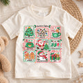 Christmas Favorites Kids Shirt, Christmas Lights Santa Snowman Tee, Cute Holiday Collage Shirt for Kids, Festive Christmas Gift for Boys and Girls — product view 1