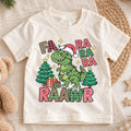 Fa Ra Ra Ra Rawr Kids Christmas Shirt, T Rex Dinosaur Holiday Tee, Funny Dino Christmas T Shirt, Xmas Gift for Boys — product view 1