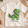 Santa Saurus Rex Christmas Shirt for Kids, Cute T Rex Holiday Tee, Dinosaur Xmas T Shirt, Funny Christmas Gift for Boys — product view 1