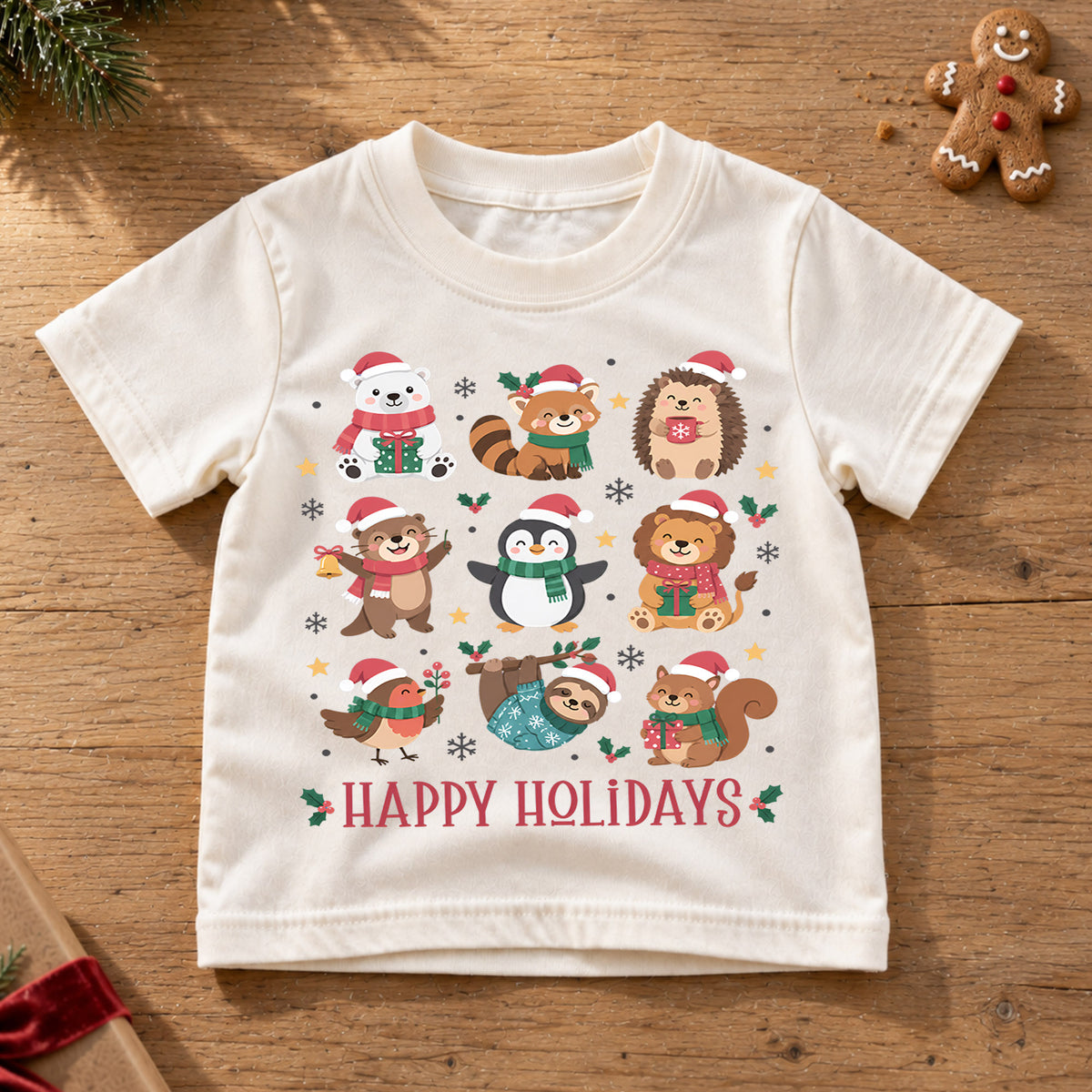 Christmas Treats Kids Shirt, Gingerbread Hot Cocoa Holiday Tee, Cute Christmas Sweets T Shirt, Xmas Baking Gift for Kids — product view 6