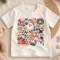 Cute Christmas Collage Kids Shirt, Santa Reindeer Snowman Cat Tee, Merry Christmas Holiday Shirt for Kids, Festive Xmas Gift for Boys and Girls — product view 1
