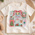 Merry Christmas Kids Shirt, Cute Santa Christmas Collage Tee, Red Bow Holiday Shirt for Boys and Girls, Festive Christmas Outfit and Gift — product view 1