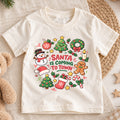 Santa Is Coming to Town Kids Shirt, Cute Holiday T Shirt, Christmas Outfit for Boys and Girls, Festive Xmas Gift for Young Children — product view 1