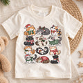 Cute Christmas Cats Kids Shirt, Santa Hat Kitty Holiday Tee, Festive Holiday Outfit, Christmas Gift for Cat Lovers Cute Xmas Gift for Kids — product view 1