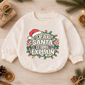 Dear Santa Let Me Explain Baby Romper, Funny Christmas Baby Outfit, Santa Toddler Romper, Cute Holiday Romper, Xmas Gift — product view 1