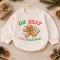 Oh Snap It's Christmas Baby Romper, Baby First Christmas Outfit, Cute Gingerbread Cookie, Toddler Xmas Outfit, Holiday Baby Gift — product view 1