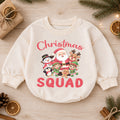 Christmas Squad Baby Romper, Santa Reindeer Snowman Elf Holiday Outfit, Cute Toddler Xmas Romper, Sweet 1st Christmas Gift for Baby — product view 1