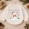 My First Christmas Baby Romper, Baby First Christmas Outfit, Cute Polar Bear Christmas, Infant Holiday Outfit, 1st Christmas Baby Gift — product view 1