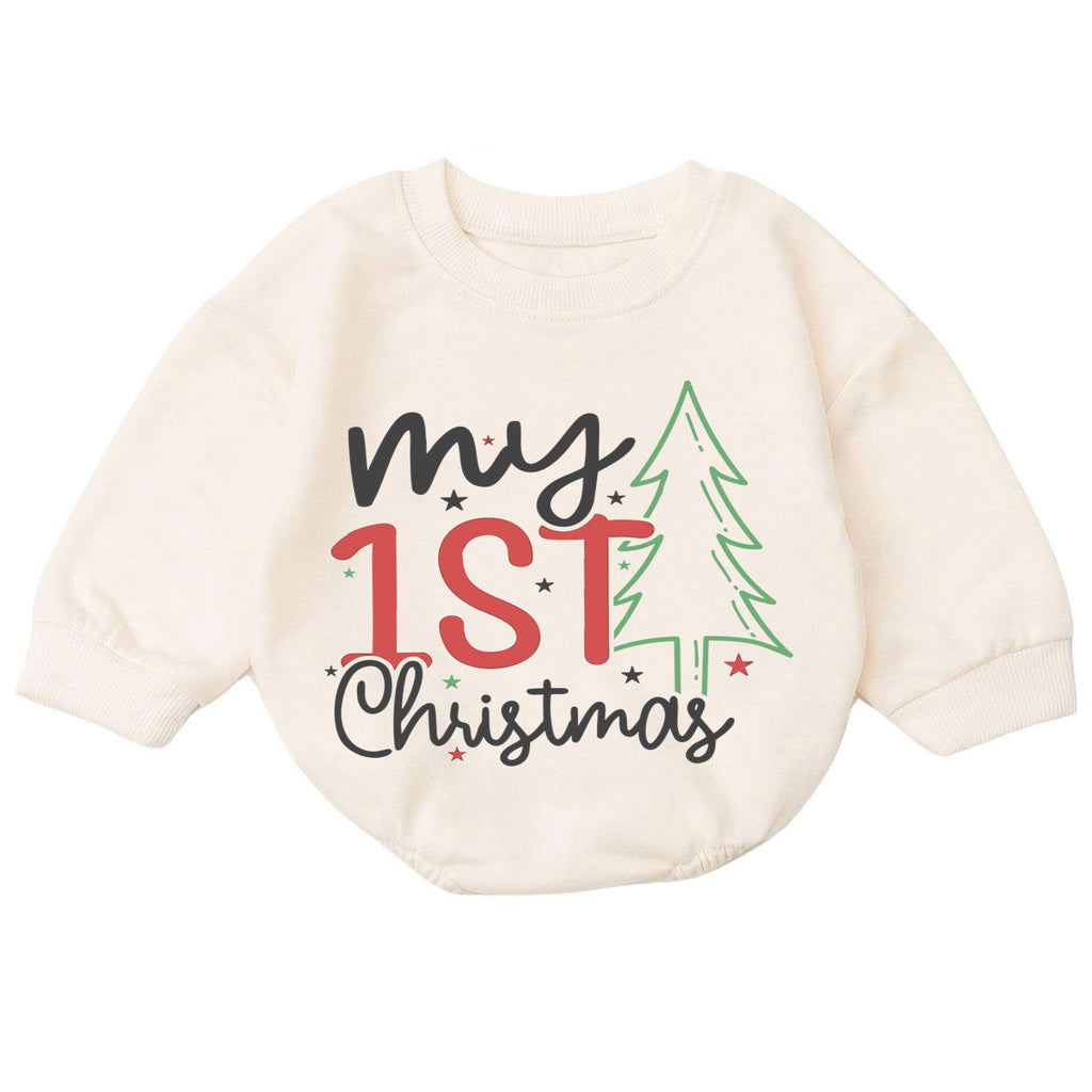 My 1st Christmas Baby Romper, Minimal Christmas Tree Romper, Baby First Xmas Outfit, Toddler Holiday Keepsake Gift — product view 7
