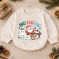 Ho Ho Ho Christmas Baby Outfit, Santa Reindeer Penguin Holiday Romper, Baby First Christmas Romper, Toddler Xmas Outfit, Baby Gift — product view 1
