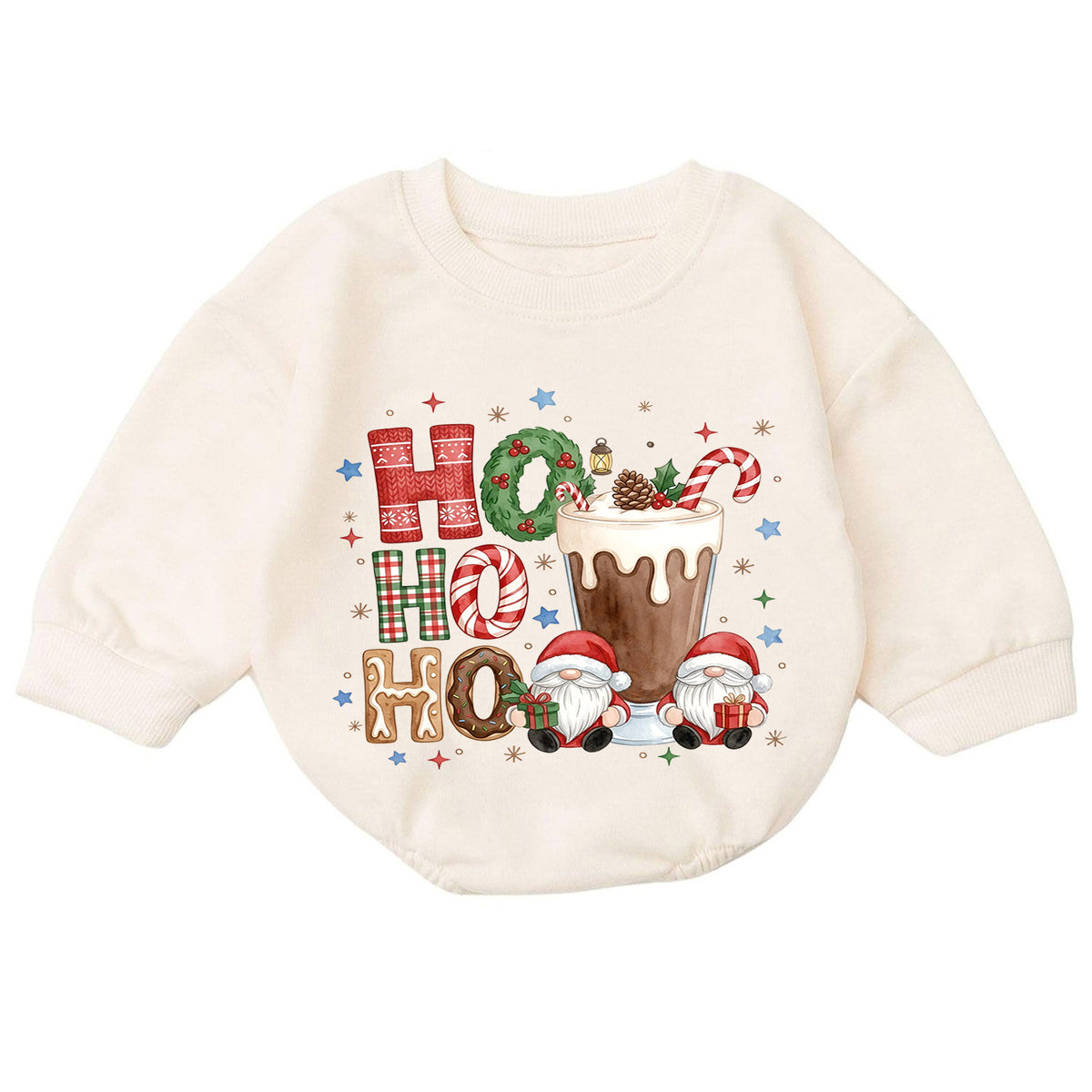 Ho Ho Ho Hot Cocoa Baby Outfit, Christmas Gnome Holiday Romper, Baby First Christmas Romper, Toddler Xmas Outfit, Christmas Baby Gift — product view 7