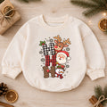 Ho Ho Ho Christmas Baby Outfit, Santa Reindeer Snowman Romper, Baby First Christmas Romper, Toddler Holiday Outfit, Xmas Baby Gift — product view 1